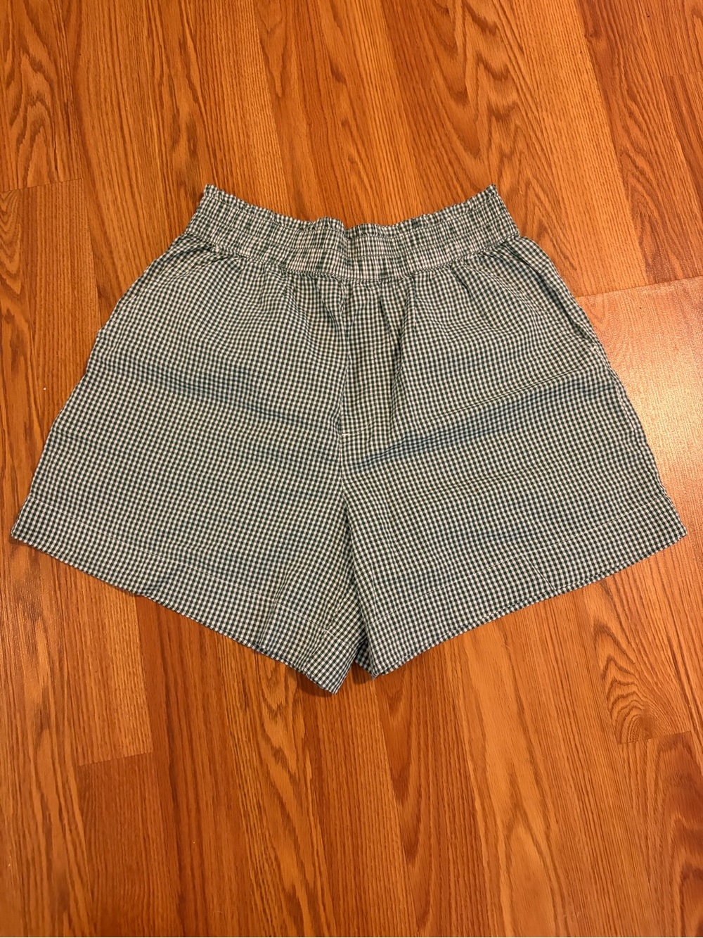 aerie Black and White Gingham Elastic-Waist Women's Shorts
